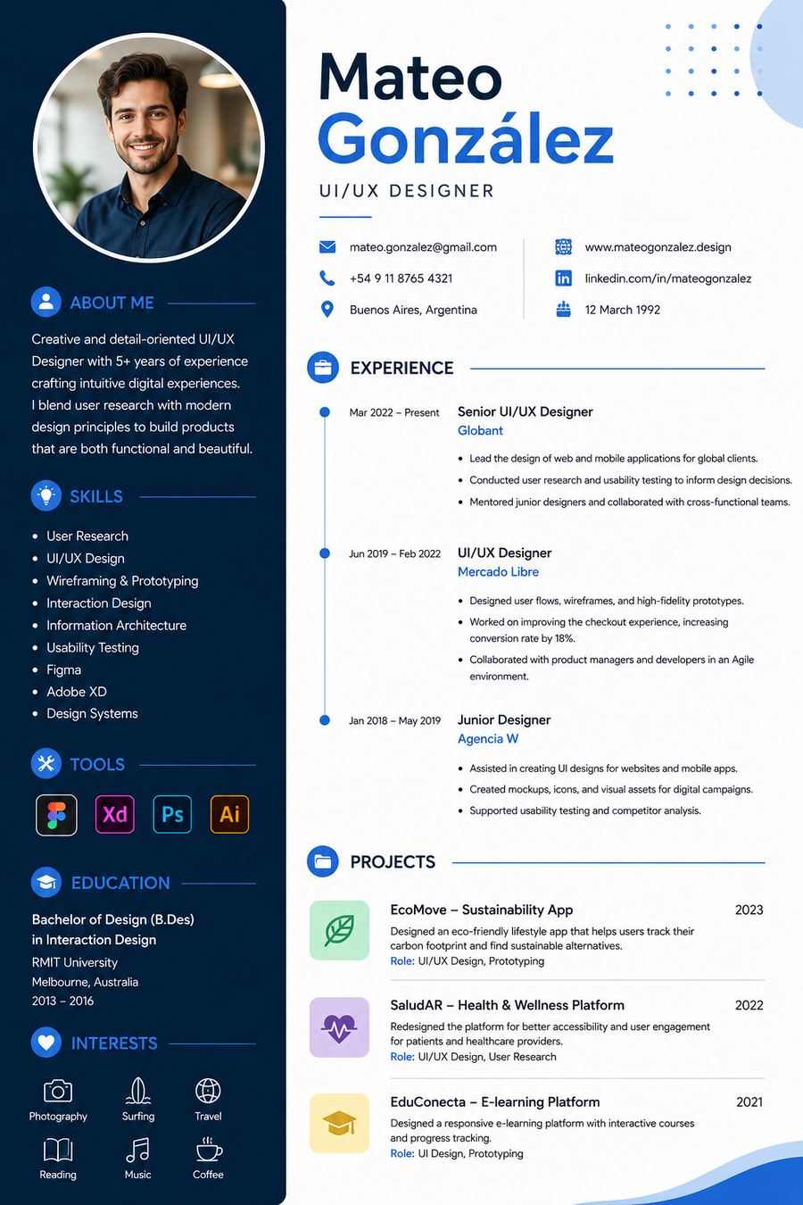 Sample resume design