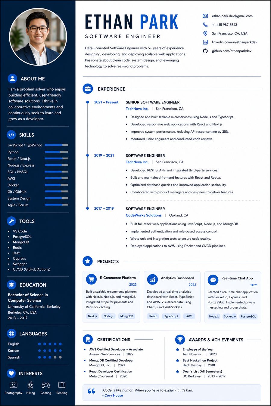 Sample resume design